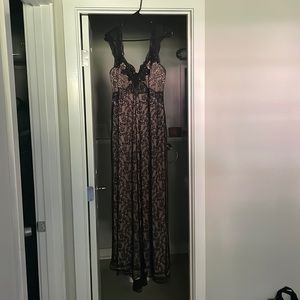 NWT Black lace and nude Soma formal gown